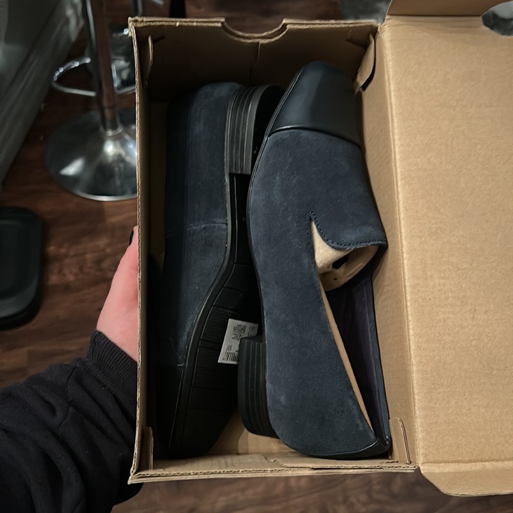 Blue Suede Clarks Loafers